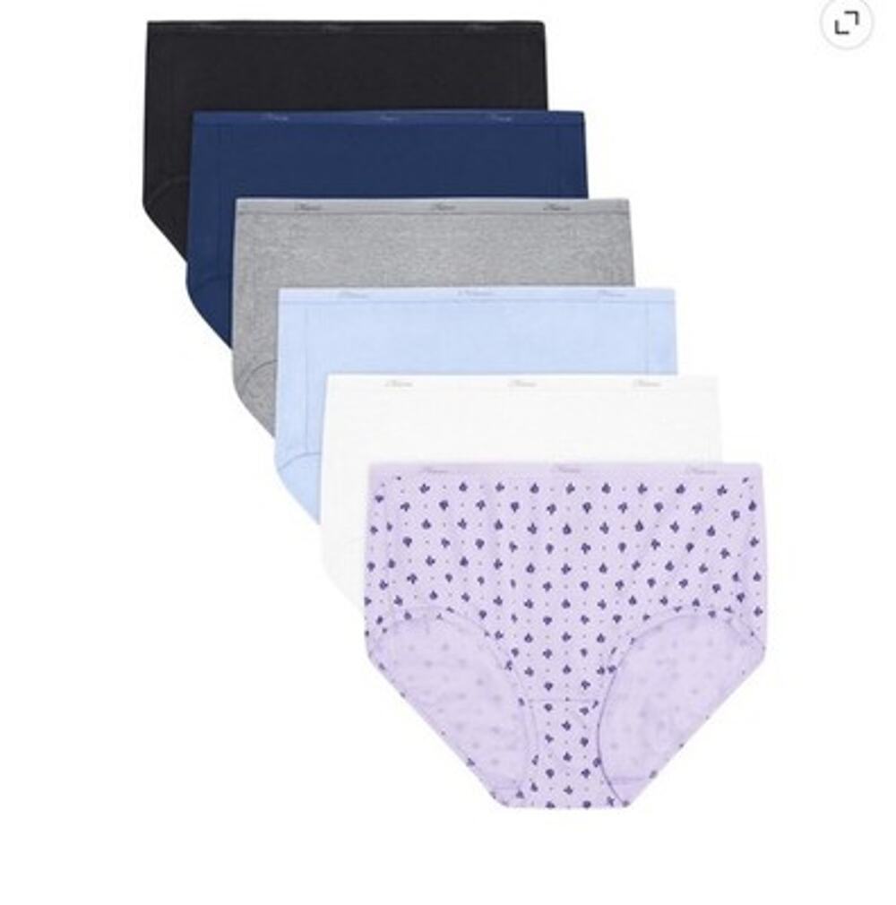 Hanes Women's Core Cotton Briefs Underwear 6pk - Multicolor 8/XL